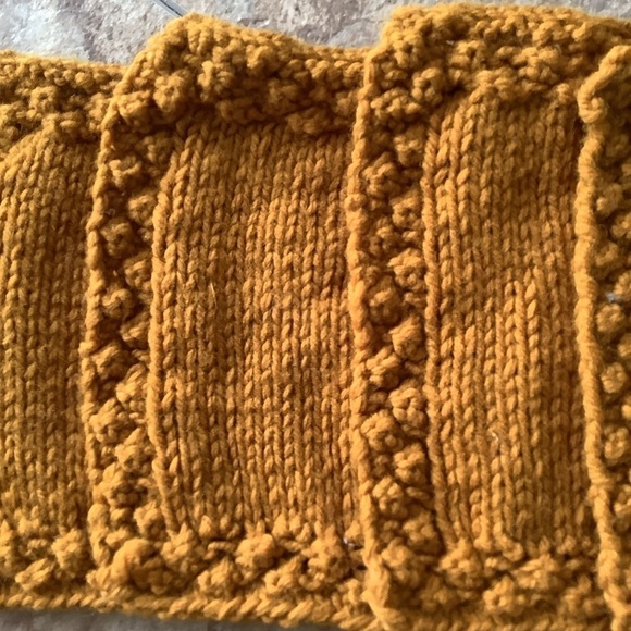Handmade Crocheted Mustard Yellow Coasters - Picture 3 of 3